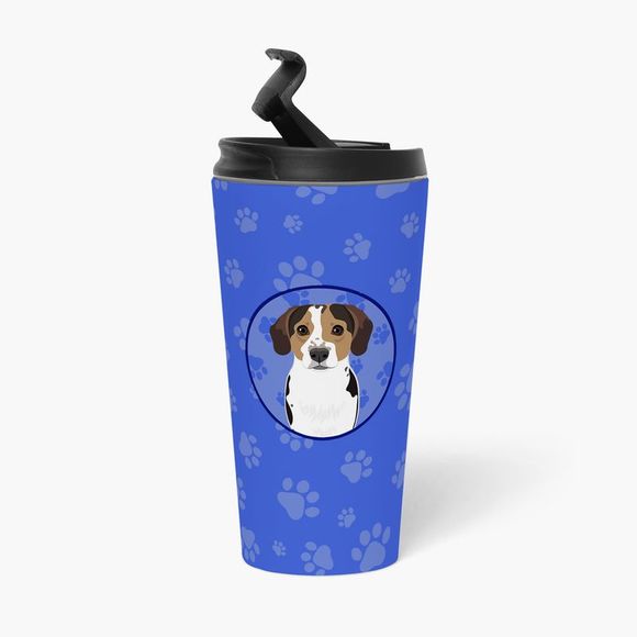 Beagle Tricolor Ticked  Stainless Steel 16 oz  Tumbler, Blue - Picture 3 of 4